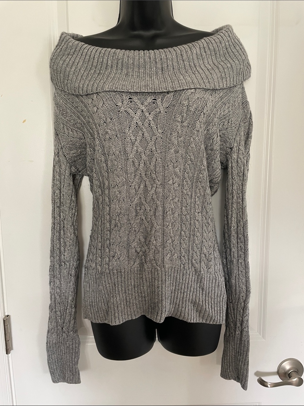 Glittery Silver Sweater White House Black Market